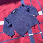 Vintage chunky Hand Knit navy Blue Crewneck Pullover Jumper
women’s S/M Photo 0