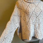 POL S Cream Cable Knit Turtleneck Sweater Cozy Chunky Knit boho cottage core y2k Photo 0