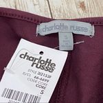 Charlotte Russe NWT Burgundy Scoop Neck Open Back Bodysuit S Photo 8