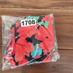 Lulus Floral Print High Waisted Bikini Bottoms Red Black Blue Size M Photo 5