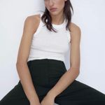 ZARA  Collection‎ Women’s Ribbed White Fitted Layering Tank Top Size L Photo 0