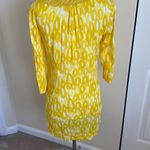 Boden Yellow White Cotton Patterned Jewel Neck Shift Dress Coverup Size 4 Photo 5