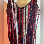 Party mini dress Sequin Striped Y2K BAR lll slip red, black,gold, silver sequins Purple Size L Photo 0