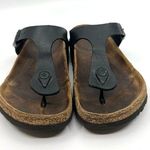 Birkenstock Gizeh Black Leather Thong Sandals Women's 5 US Photo 3