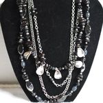 Premier Designs Vintage  Multi Strand Black Beads Silver Tone Metal Necklace Photo 0