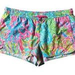 Lilly Pulitzer Luxletic Run Around Shorts Size XL Lovers Coral Colorful Tropical Photo 0