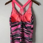 Women’s Pink and Black Racerback Printed Swim Top size XL Photo 2