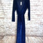 Baltic Born  Esmerelda Long Sleeve Velvet Wrap Maxi Dress in Blue Size XL NEW Photo 2