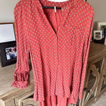 Free People C14  Print Boyfriend High Low Tunic Top Size XSmall Photo 0