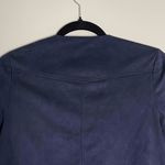 VERO MODA Women's Navy Open Faux Suede Southwestern Fringe Jacket Extra Small Photo 7