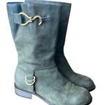 Cole Haan  Nike Air charcoal Black Leather Boots mid calf gold accents size 6.5 Photo 0