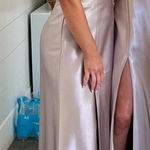 Birdy Grey Shiny Satin Taupe Bridesmaid Dress - Size XS Photo 0