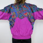 Lavon Vintage 80s Paisley Purple Windbreaker Jacket Photo 2