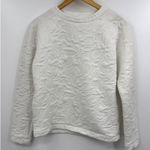 Reiss  White Textured Crewneck Pullover Sweatshirt Womens Size Medium Photo 0