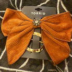 Torrid Fall Autumn Brown Bow Barrette & Gold Hammered Hair Pin Accessory Set Photo 0