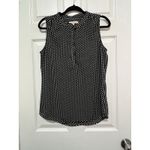 Banana Republic  Women’s Size 10 Black White Polka Dot Sleeveless Blouse Chic EUC Photo 2
