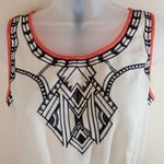 5/$25 EM Peplum Top Sheer Black Embroidery Coral Trim Junior Small Size undefined Photo 2