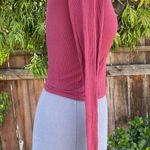SKIMS NWT  Cropped Ribbed Long Sleeve Top Color Wine size L Photo 6