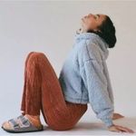 BDG Urban Outfitters  Cropped Teddy Hoodie Jacket Size Small Baby Sky Blue Photo 5