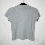 Nike  Light Gray Cropped Polo Shirt Sz Medium Photo 5