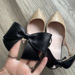 Kate Spade  Bow Slingback Pump Heels‎ Made in Italy Nude & Black Bow 6 B Jax Photo 1