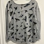 Absolutely Famous  Gray Hummingbird Print Sweater Photo 2