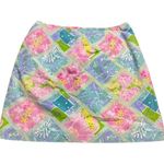 lilly pulitzer skirt ladies mini floral vintage Diamond Lobster Pink Size 10 Photo 0