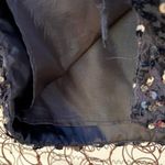 Gunne Sax Vintage 80s black satin ruffle sequin cocktail prom dress Photo 5