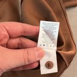 House of Harlow Short Sleeve Collar Button Down Satin Brown Crop Blouse Sz S NWT Photo 10