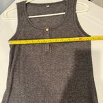 Henley Gray Sleeveless Button Tank Top Size M Photo 3