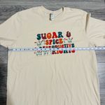 Bella Canvas  Women Beige Sugar & Spice & Reproductive Rights Crew Neck Tee Sz L Photo 3