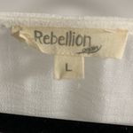 Rebellion  Semi-Sheer White Lace Accent Duster with Ties in Front Size L Photo 2