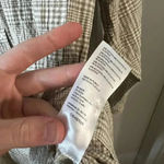 Anthropologie  Maeve Plaid Tan & White Tunic Button Shirt Women's Small Photo 4