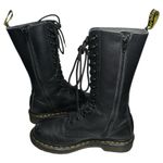 Dr. Martens  Women’s Size 6 Black Leather Vonda Floral Rose 14 Eye Zip Tall Boots Photo 7