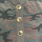 Sanctuary  Women Medium Camo Print Button Front Cardigan Cropped V Neck Photo 4