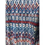 Jane Ashley Bohemian Maxi Skirt Size L Red Blue Boho Hippie Beachy Stretch Aztec Photo 2