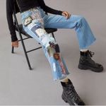 Urban Outfitters BDG  High-Waisted Flare Patchwork Craft Jeans Indigo 25 NWT Photo 4