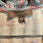 Lilla P Button Down Peplum Dress Tide Stripe pattern lightweight cotton Blue Photo 3