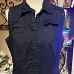 Nikki Valentine, Irish linen Black Sleeveless Button Photo 1