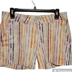Isaac Mizrahi  watercolor pastel striped print shorts Size 6 Photo 0