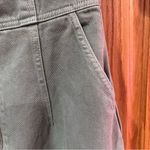 Topshop Clean Front Zip Denim Mini Shirtdress Dress in Light Olive Green Size 4 Photo 10