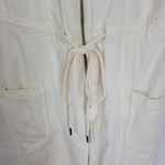 Lucky Brand Denim Jumpsuit XS Cream Sleeveless Front Zip Drawstring New Photo 7