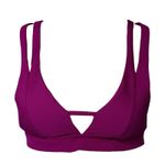 Becca Bikini Top Womens M Purple Ribbed Bralette Swimwear Magenta Resort Wear Photo 0