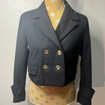 Cartonnier Anthropologie Cropped Wool Double Breasted Blazer Women's Small Blue Photo 0