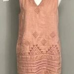 Artisan NY 100% Linen Sleeveless Dress Dusty Rose Pink Size Medium Pockets Photo 0