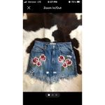Free People  Embroidered Denim Mini Skirt Photo 1