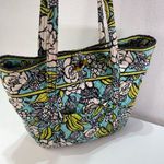 Vera Bradley  Island Blooms Quilted Cotton Large Tote Bag Floral Aqua 14” School Photo 0