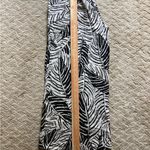Cynthia Rowley 100% LINEN WIDE LEG PETITE PALAZZO PANTS BONE/BLACK TROPICAL LEAF PRINT SIZE S/P Photo 7