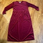 Long sleeve crewneck burgundy velvet dress Purple Size M Photo 3