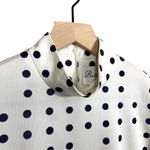 Butte Knits Butte Knit I Vintage 70's White and Navy Blue Polka Dot Long Sleeve Day Dress Photo 1